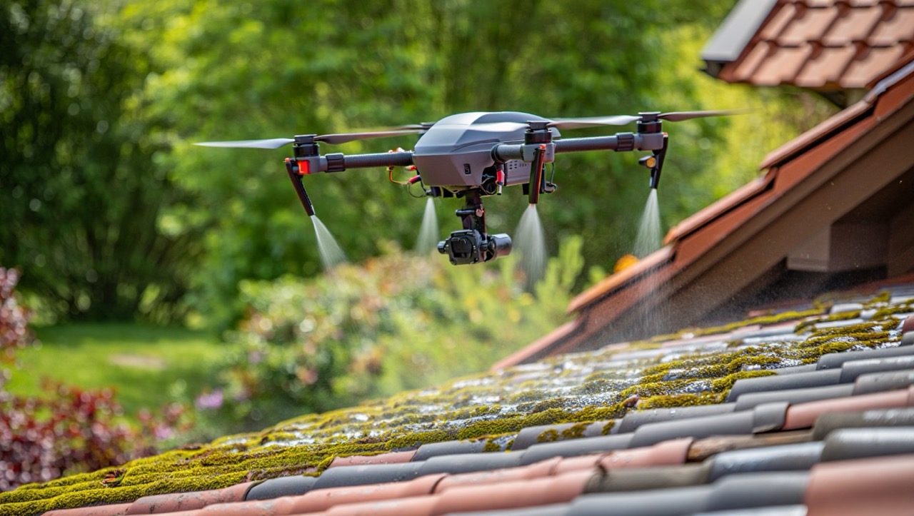 prix d'un nettoyage de toiture par drone